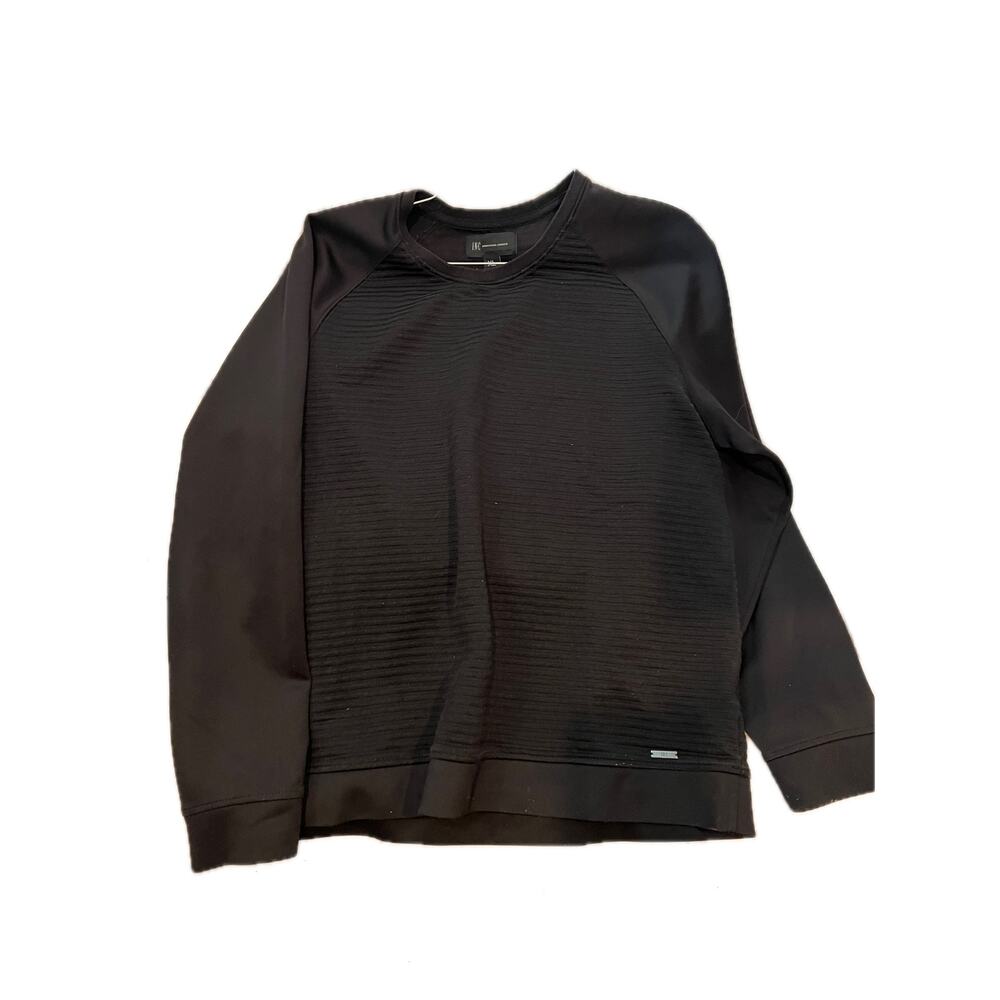 INC International Concepts Ribbed Black Crew Shirt Mens XL